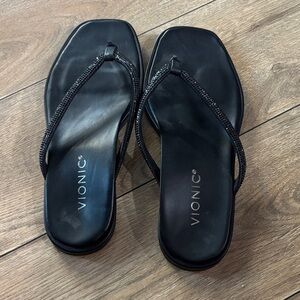 Vionic Black Women's Sandals with Beaded Straps